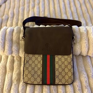 Gucci Tan and Brown Men’s Messenger Bag